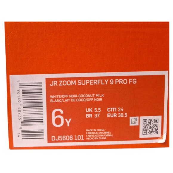 Nike Jr Zoom Superfly 9 Pro FG Youth Sz 6Y White Red Soccer Cleats DJ5606-101 - Picture 3 of 7